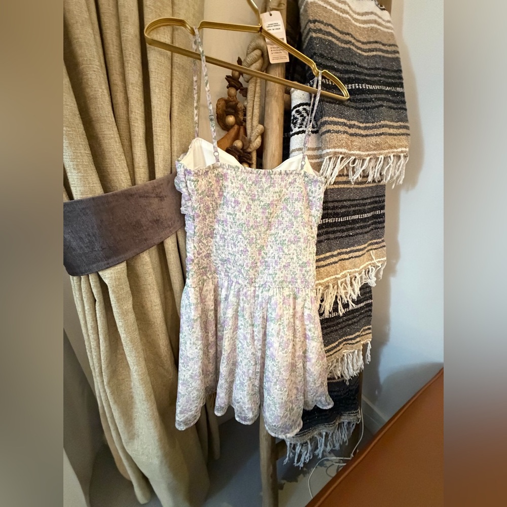 Hollister Pastel Floral Mini Dress Cottagecore Spring Summer Size M - Picture 3 of 5